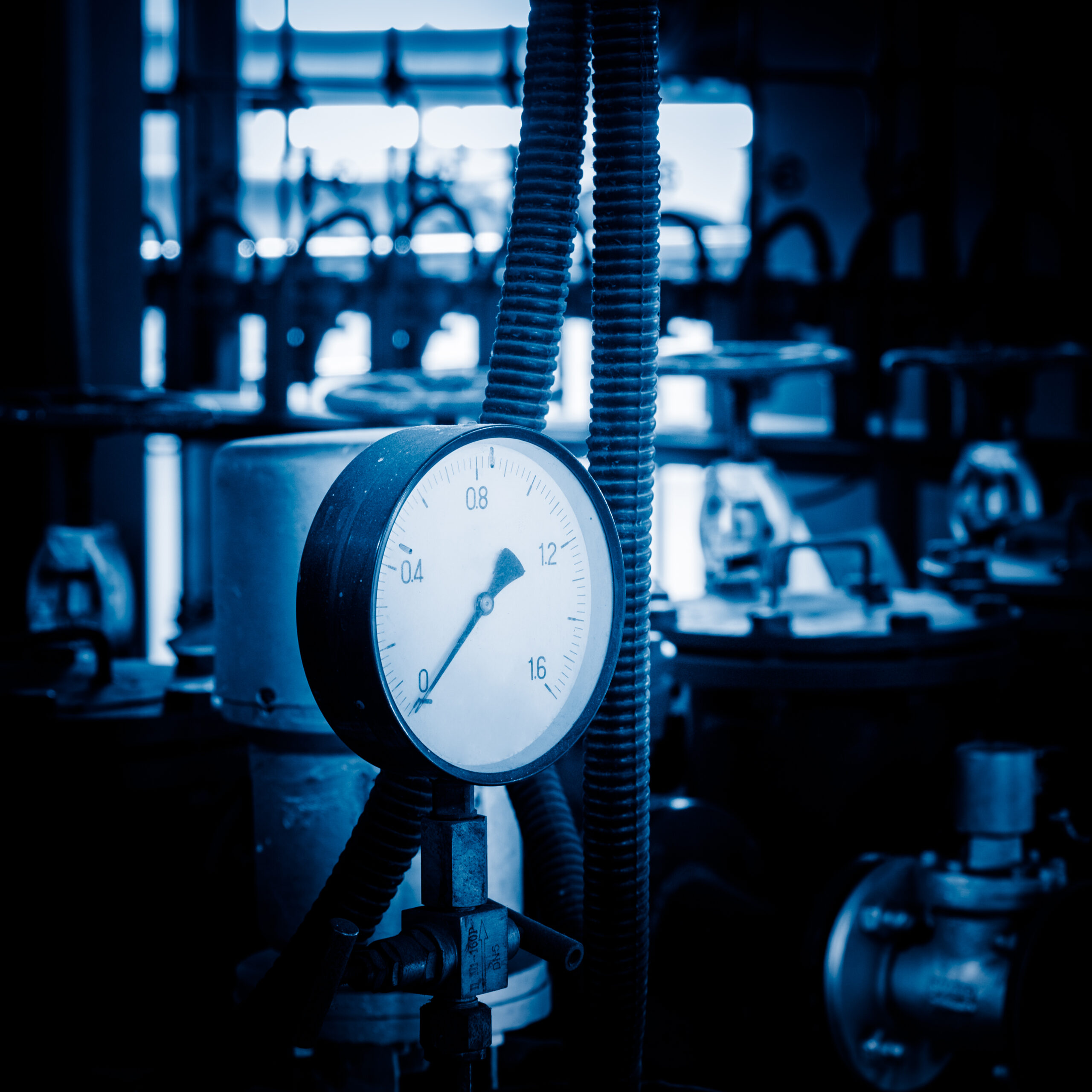 steel pipelines and cables in a plant,Industrial zone.